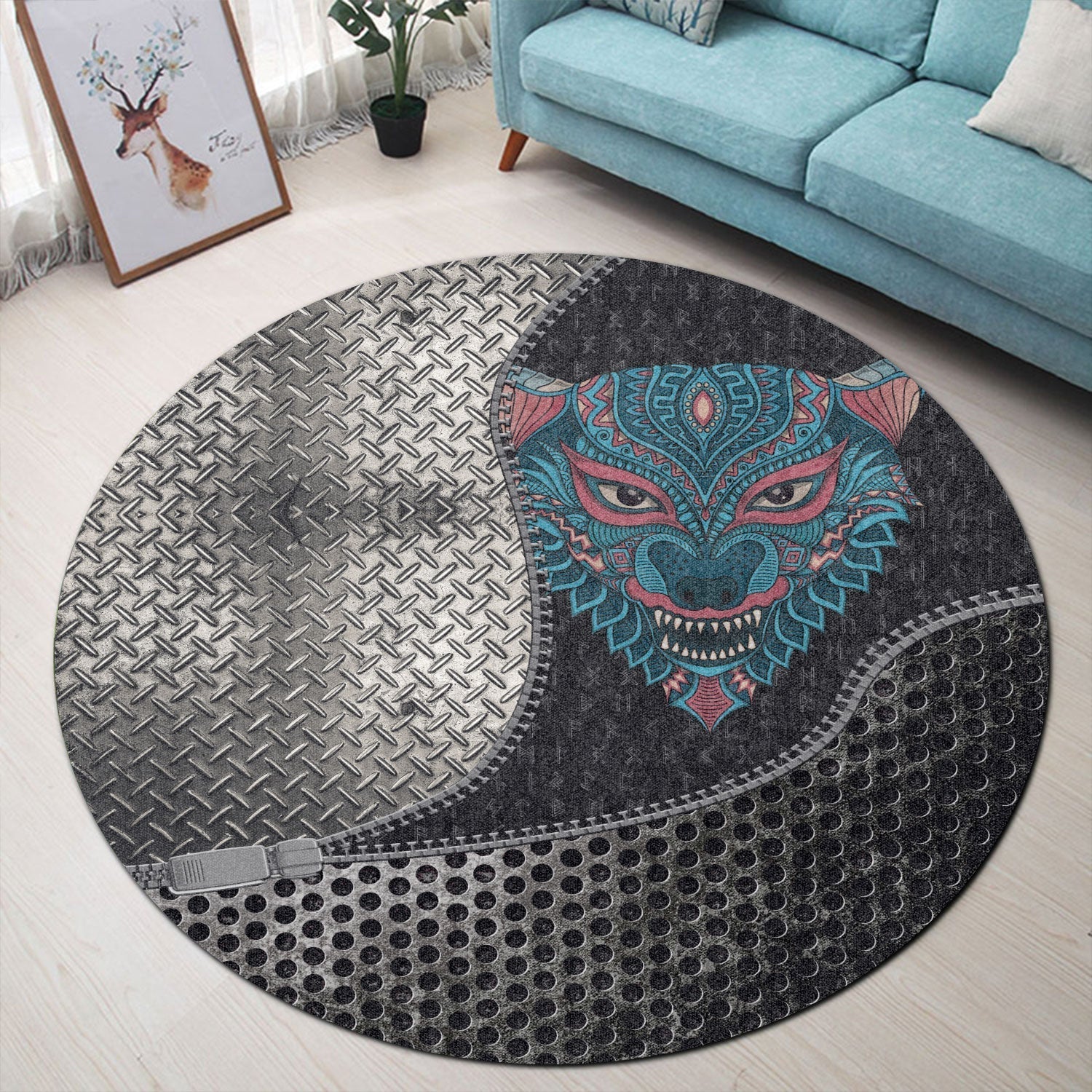 viking-carpet-stylized-wolf-round-carpet