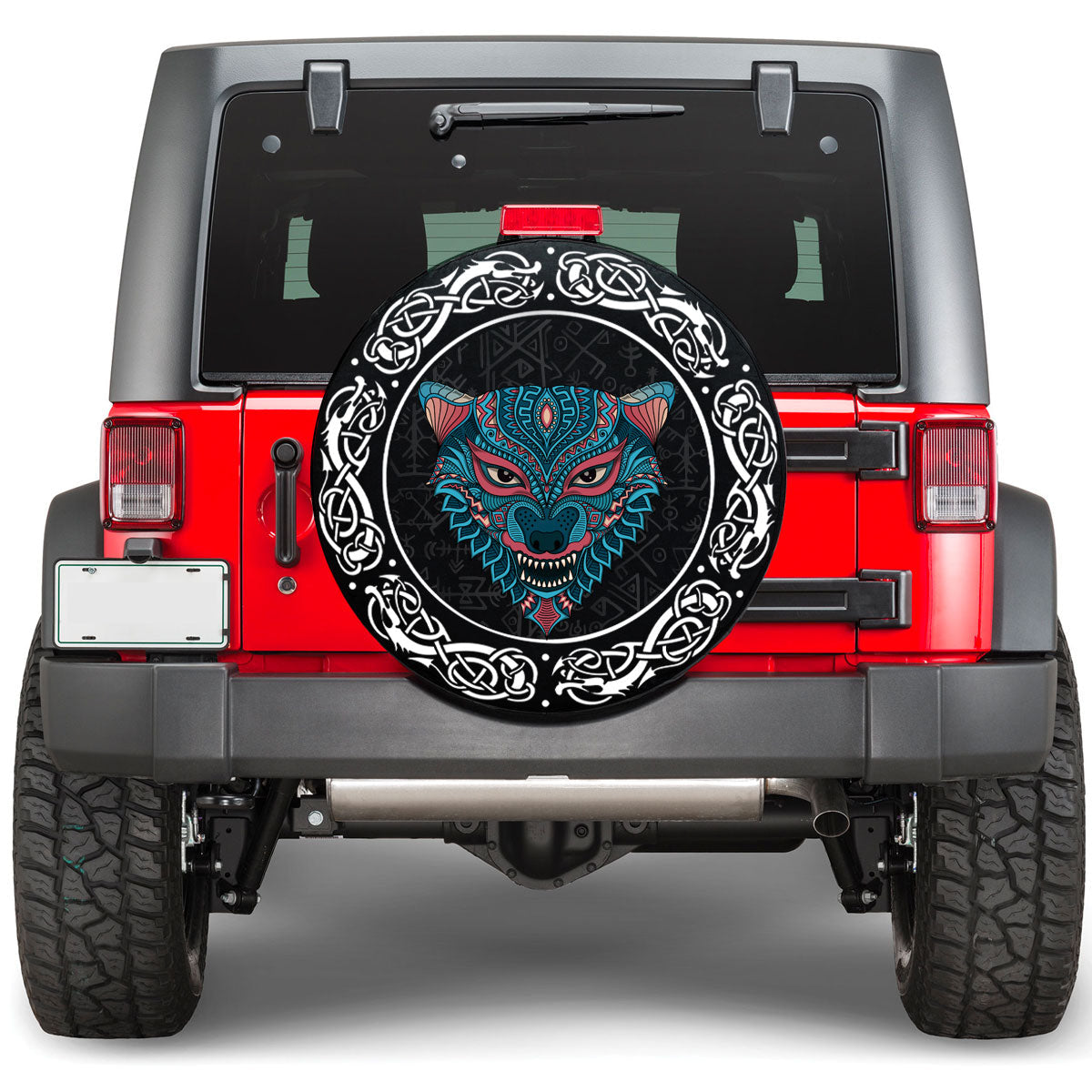 Viking Stylized Wolf Viking Spare Tire Cover RLT12 - Wonder Print Shop