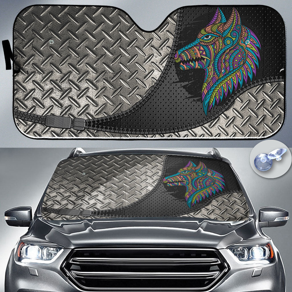 viking-auto-sun-shades-stylized-dog-in-ethnic-dark-auto-sun-shades