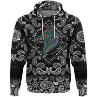 Viking Hoodie Stylized dog in ethnic dark with Bandana Paisley Style RLT12 - Wonder Print Shop