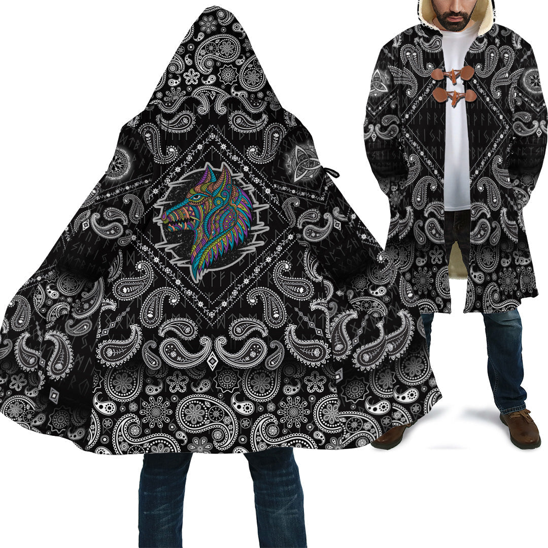 viking-cloak-stylized-dog-in-ethnic-dark-with-bandana-paisley-style