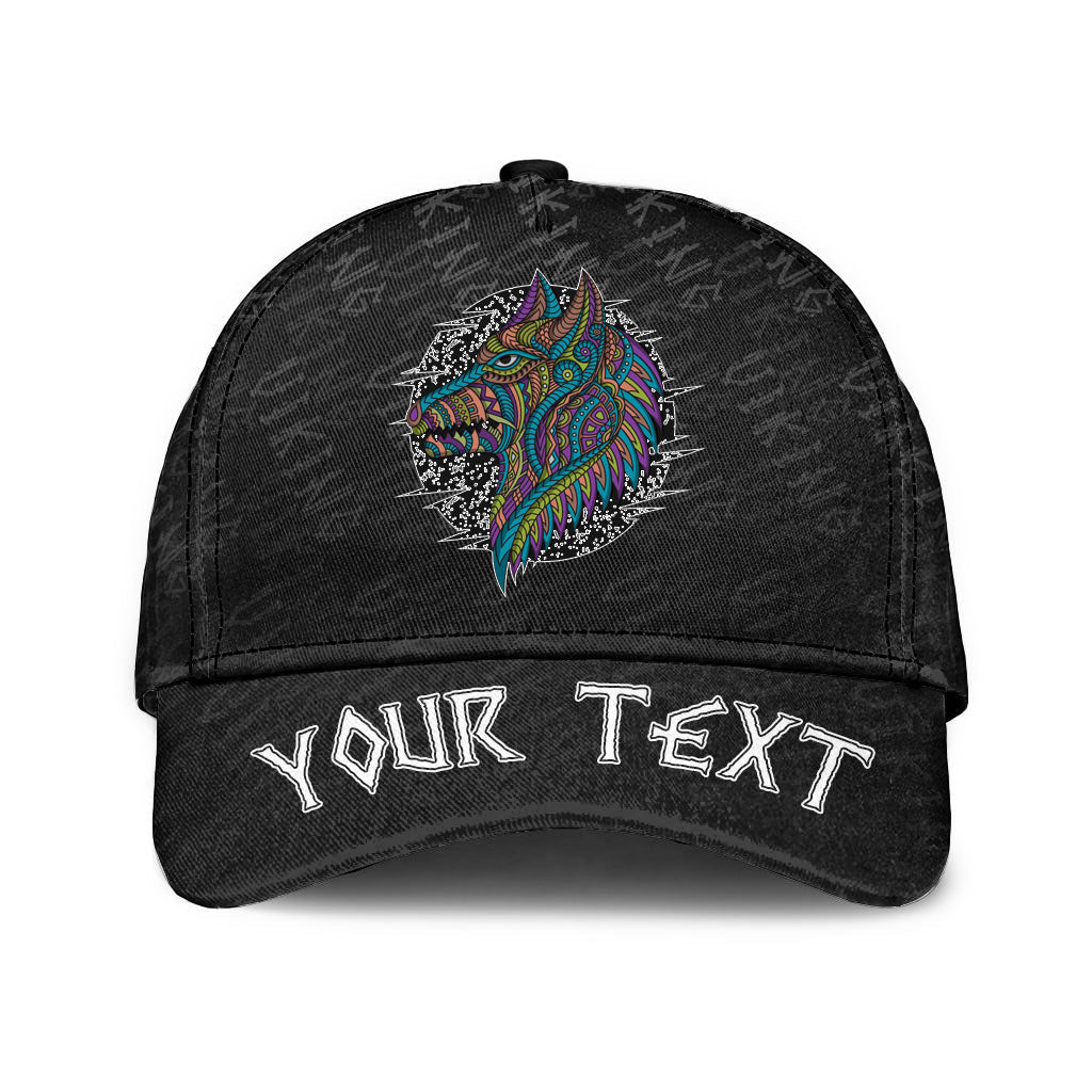 viking-classic-cap-custom-stylized-dog-in-ethnic-dark-classic-cap