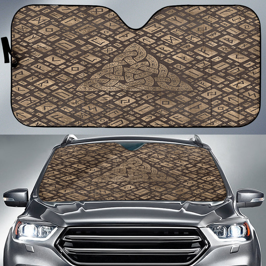 viking-auto-sun-shades-triquetra-and-runic-alphabet-wood-and-gold-auto-sun-shades