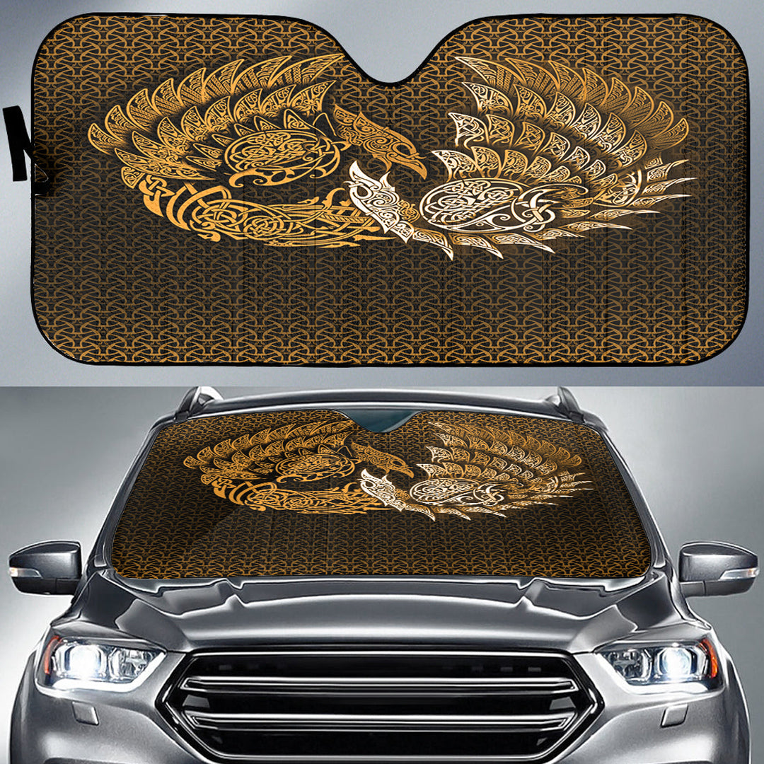 viking-auto-sun-shades-ragnarok-huginn-muninn-gold-version-auto-sun-shades