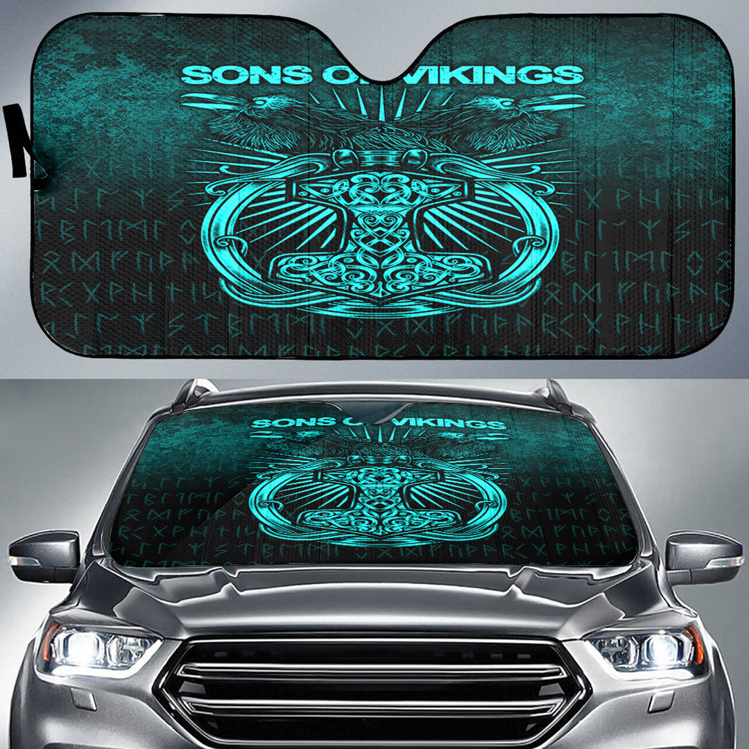 viking-auto-sun-shades-vikings-ravens-mjolnir-cyan-version-auto-sun-shades