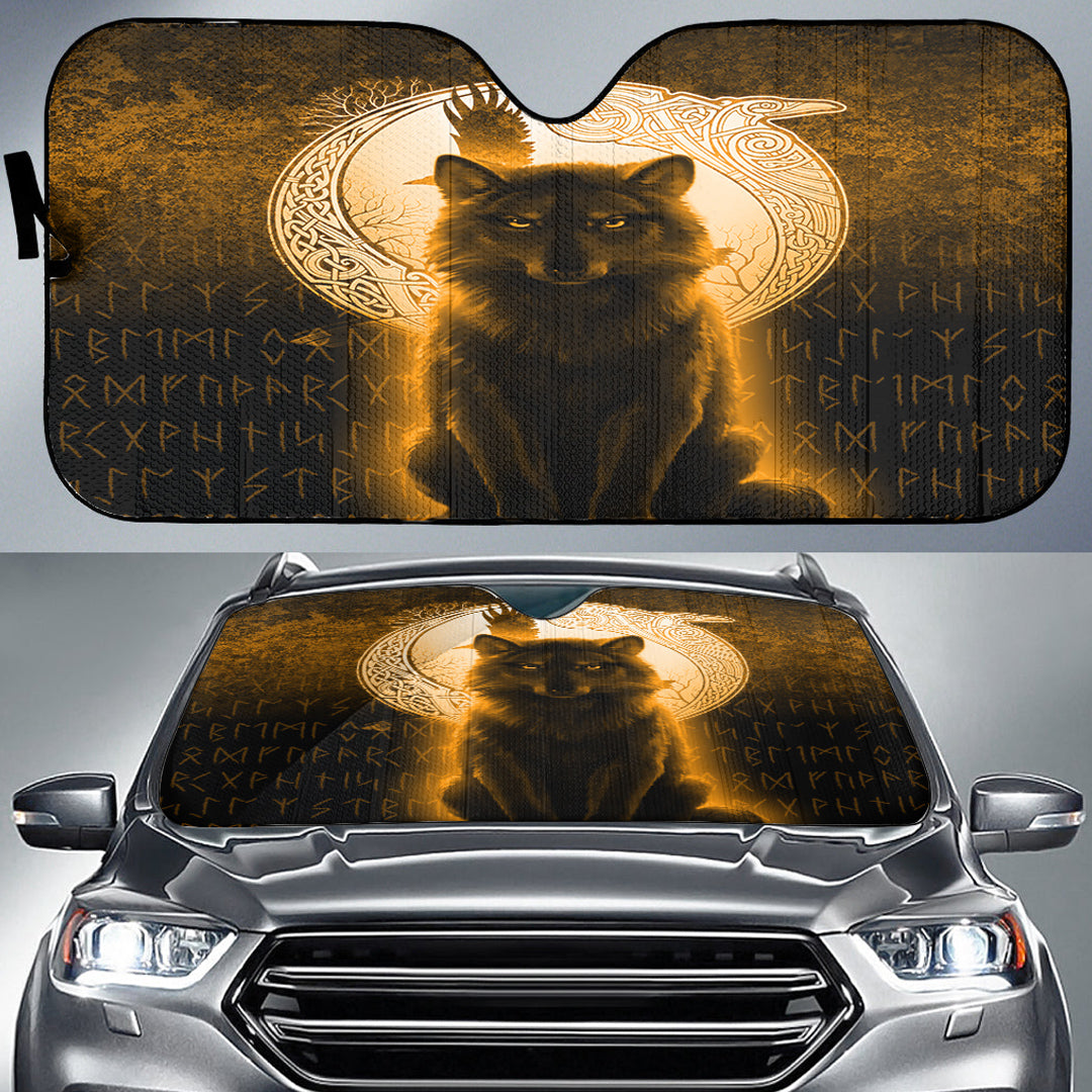 viking-auto-sun-shades-fenrir-viking-wolf-gold-version-auto-sun-shades