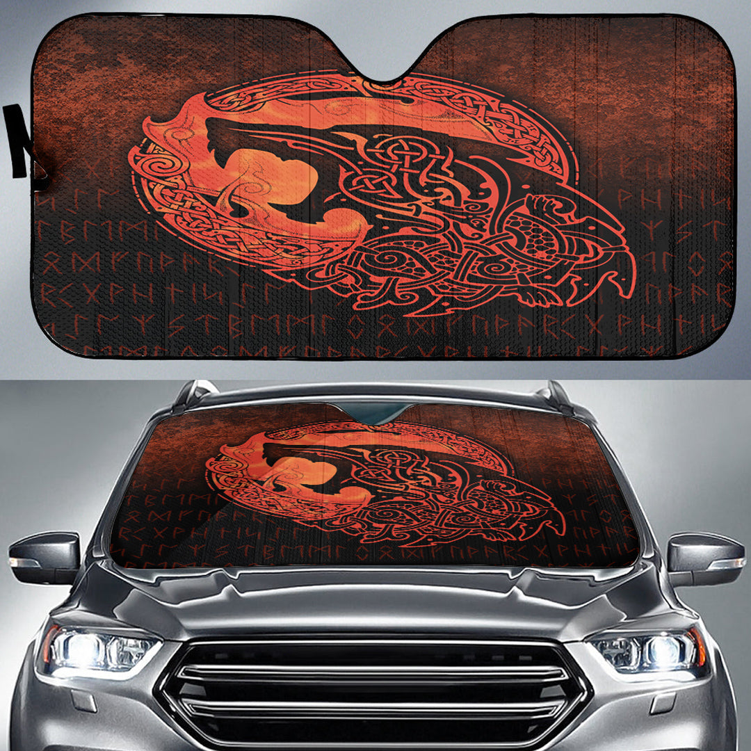viking-auto-sun-shades-fenrir-viking-3d-tattoo-orange-version-auto-sun-shades