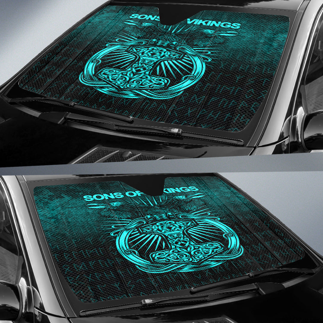 viking-auto-sun-shades-vikings-ravens-mjolnir-cyan-version-auto-sun-shades