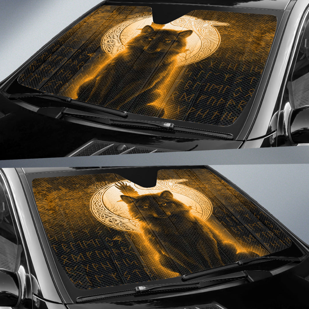 viking-auto-sun-shades-fenrir-viking-wolf-gold-version-auto-sun-shades
