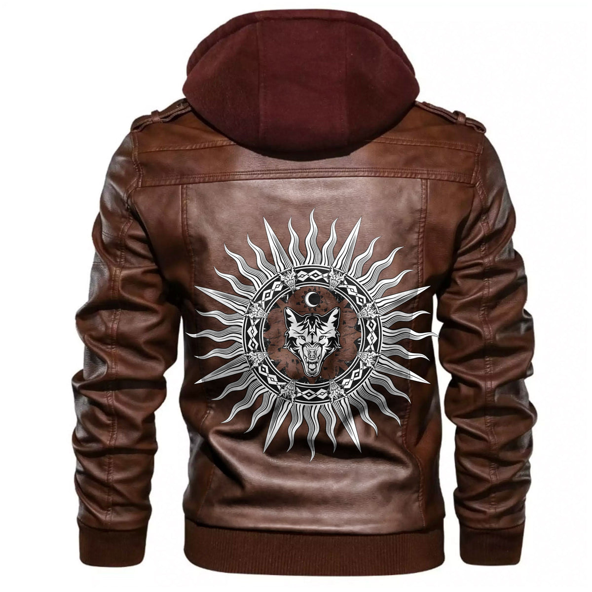 Viking Sun Wolf Ethic Leather Jacket RLT12 - Wonder Print Shop