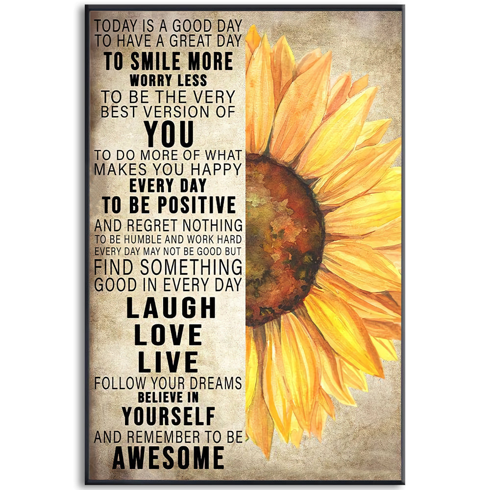 sunflower-today-is-a-good-day-vertical-poster