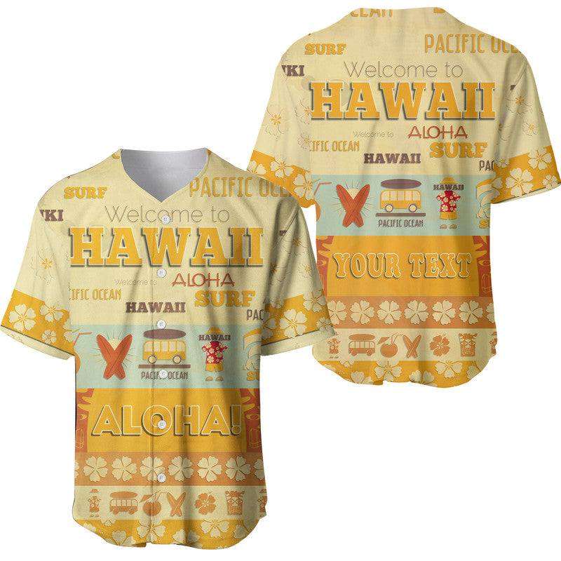 Custom Personalised Hawaii Surf Retro Style Baseball Jersey LT9 - Wonder Print Shop