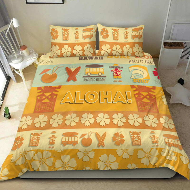 Hawaii Surf Retro Style Bedding Set LT9 - Wonder Print Shop