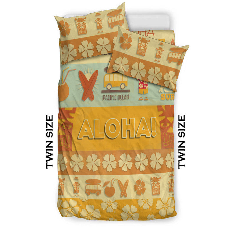 Hawaii Surf Retro Style Bedding Set LT9 - Wonder Print Shop