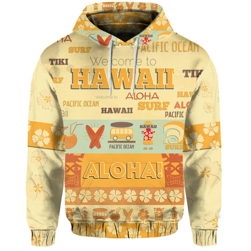 Custom Hawaii Surf Retro Style Hoodie - Wonder Print Shop