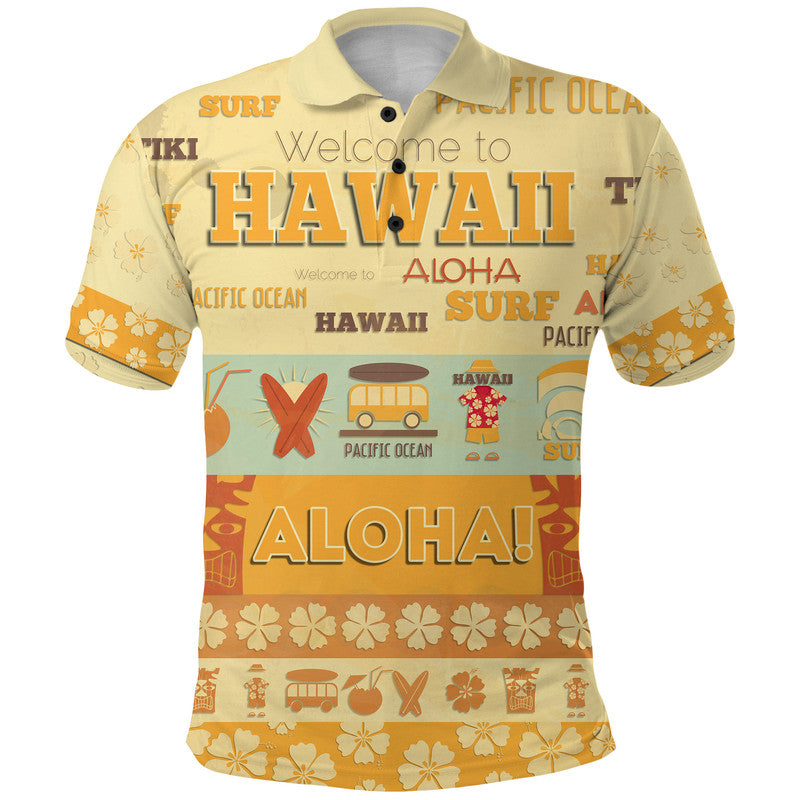 Custom Hawaii Surf Retro Style Polo Shirt - Wonder Print Shop
