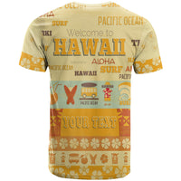 Yellowish T-shirt with Hawaii Aloha headline and Your Text area, crew neck