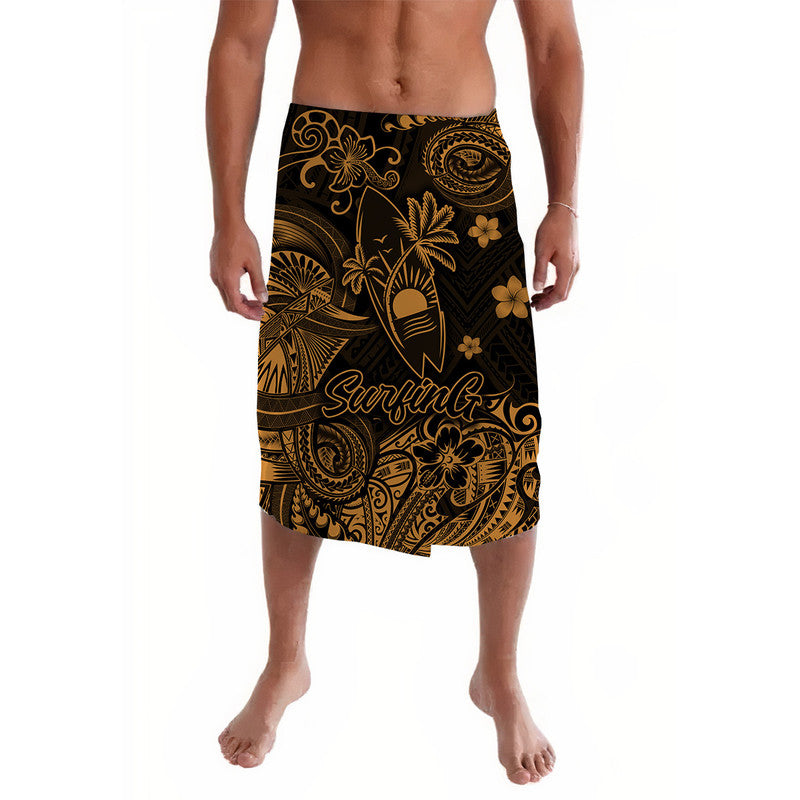Hawaii Surfing Polynesian Lavalava Unique Style - Gold LT8 - Wonder Print Shop