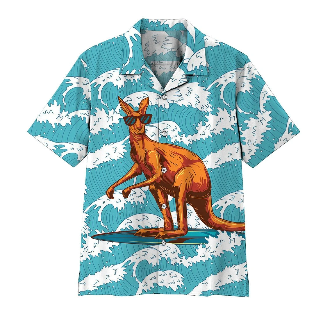 Surfing Kangaroo Hawaiian Shirt - Wonder Print Shop