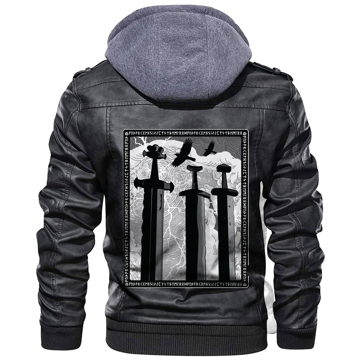 Viking Sverd I Fjell Swords In Rock Leather Jacket RLT12 - Wonder Print Shop