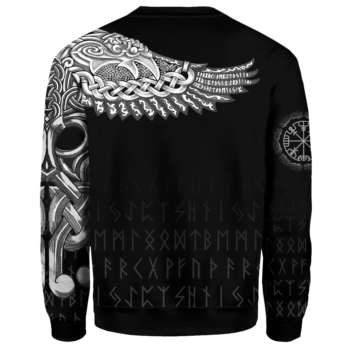 Viking Sweatshirt The Raven Of Odin Tattoo Style RLT12 - Wonder Print Shop