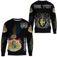 (Custom) Viking - Sweden Flag and Map Sweatshirts style Viking Geri and Freki RLT12 - Wonder Print Shop