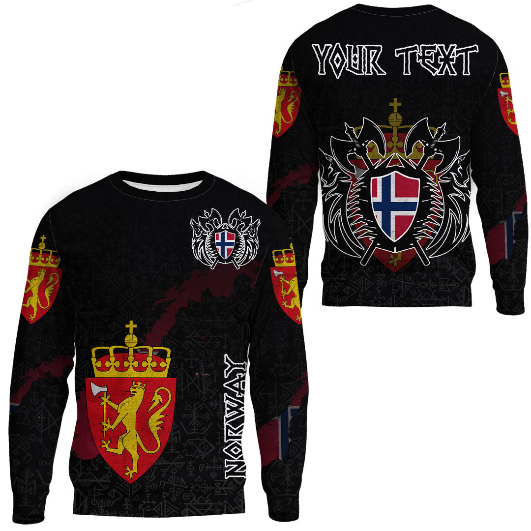 (Custom) Viking - Norway Flag and Map Sweatshirts style Viking Geri and Freki RLT12 - Wonder Print Shop