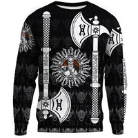 (Custom) Viking - Sweatshirt Skull Warrior Dead Hero with Hammer RLT12 - Wonder Print Shop