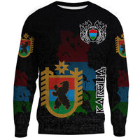 (Custom) Viking - Karelia Flag and Map Sweatshirts style Viking Geri and Freki RLT12 - Wonder Print Shop
