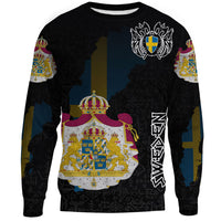 (Custom) Viking - Sweden Flag and Map Sweatshirts style Viking Geri and Freki RLT12 - Wonder Print Shop