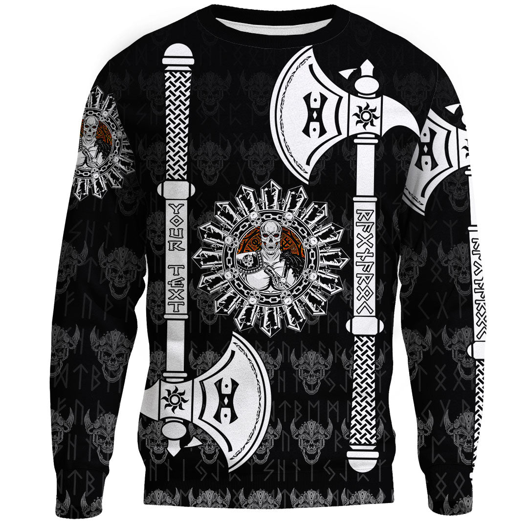 (Custom) Wonder Print Shop - Sweatshirt Skull Warrior Dead Hero with Hammer RLT12 - Wonder Print Shop