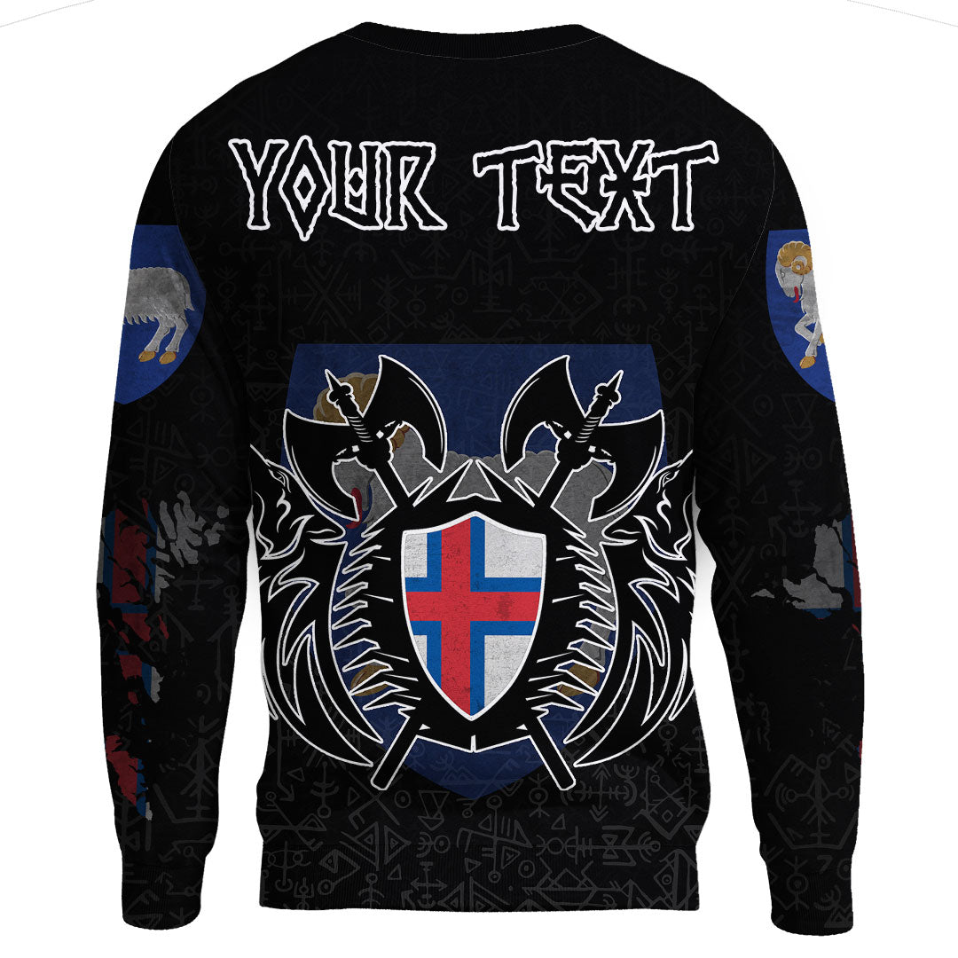 (Custom) Viking - Faroe Islands Flag and Map Sweatshirts style Viking Geri and Freki RLT12 - Wonder Print Shop