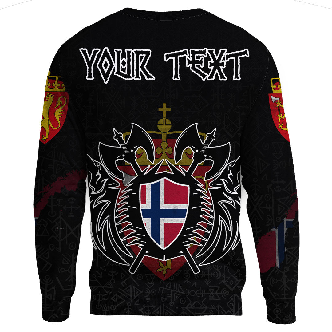 (Custom) Viking - Norway Flag and Map Sweatshirts style Viking Geri and Freki RLT12 - Wonder Print Shop