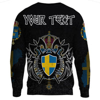 (Custom) Viking - Sweden Flag and Map (1) Sweatshirts style Viking Geri and Freki RLT12 - Wonder Print Shop