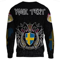 (Custom) Viking - Sweden Flag and Map Sweatshirts style Viking Geri and Freki RLT12 - Wonder Print Shop