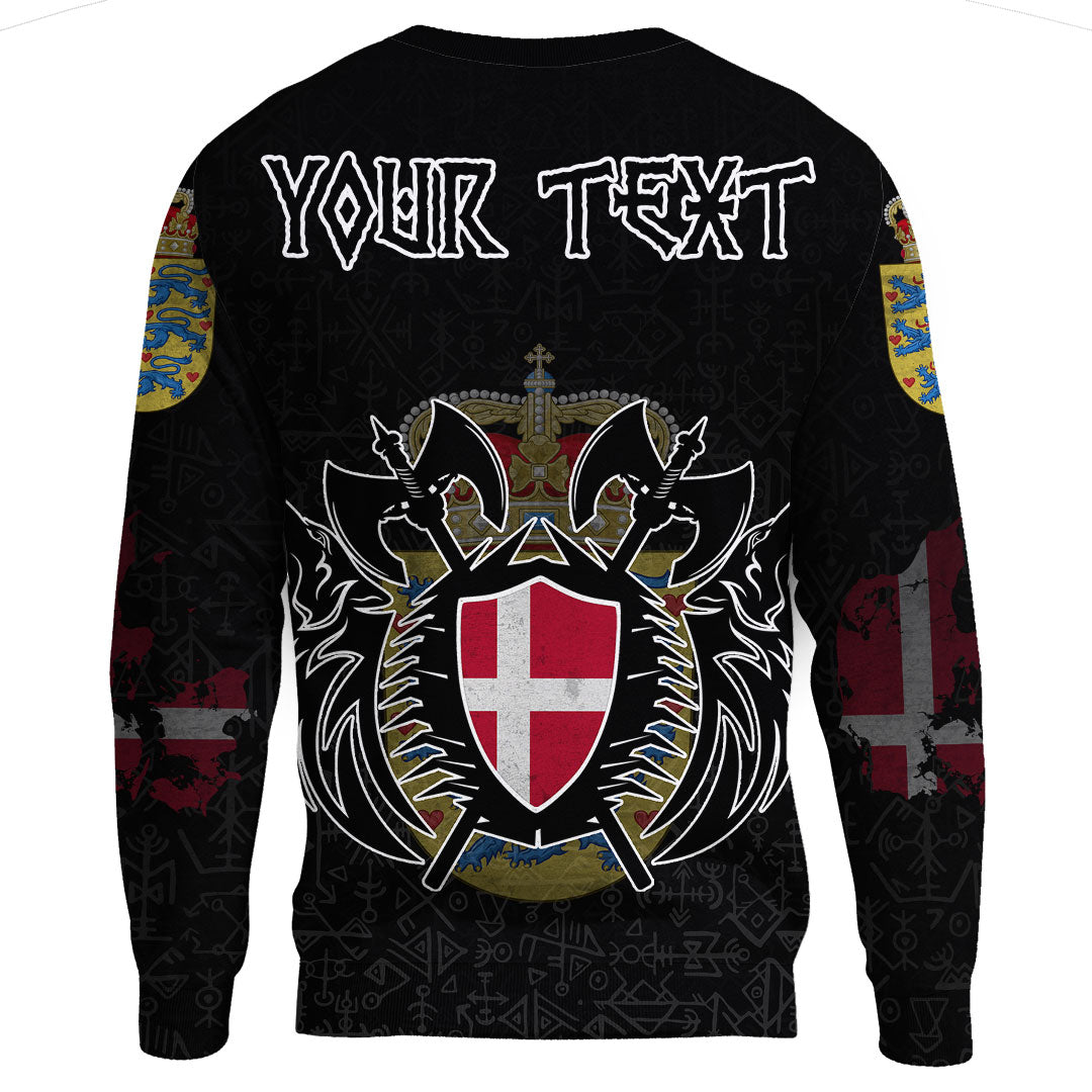 (Custom) Viking - Denmark Flag and Map Sweatshirts style Viking Geri and Freki RLT12 - Wonder Print Shop