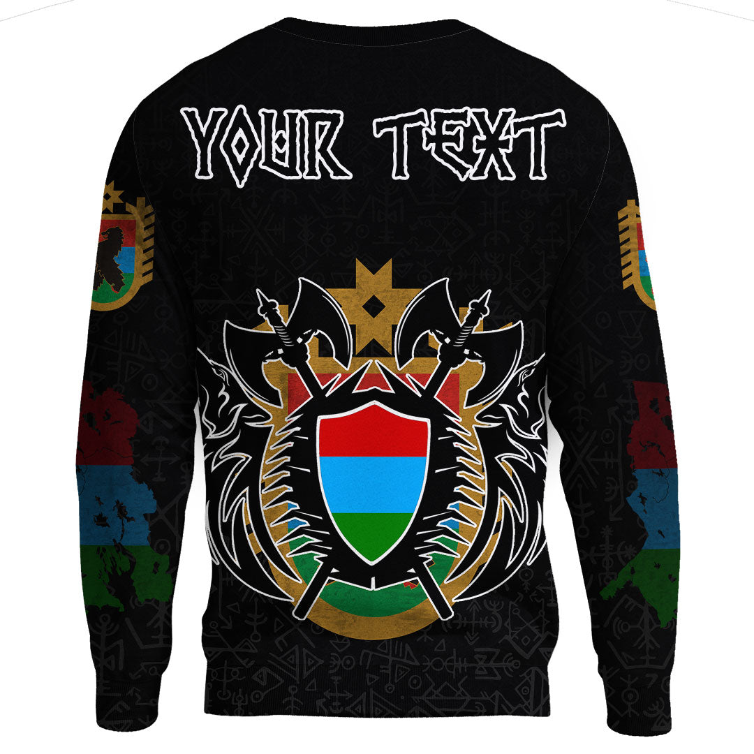 (Custom) Viking - Karelia Flag and Map Sweatshirts style Viking Geri and Freki RLT12 - Wonder Print Shop