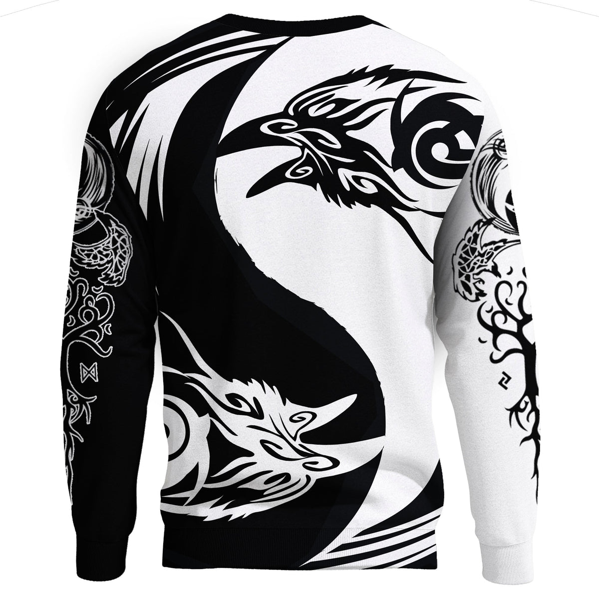 Viking Sweatshirt - Ying Yang Raven RLT12 - Wonder Print Shop