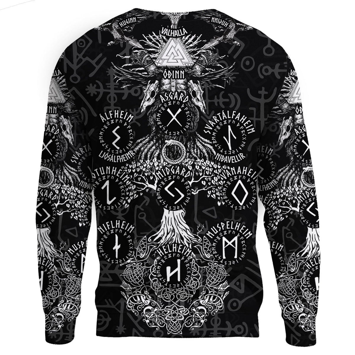 Viking Sweatshirt - Odin Tree Runes RLT12 - Wonder Print Shop