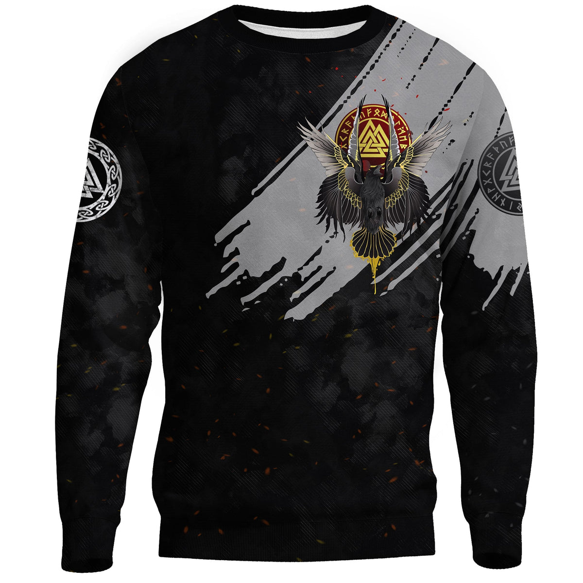 Viking Sweatshirt - Viking Wolf - Fenrir Moon and Raven RLT12 - Wonder Print Shop