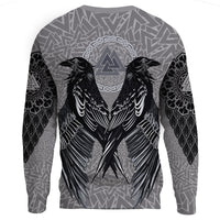 Viking Sweatshirt Raven Valknut RLT12 - Wonder Print Shop