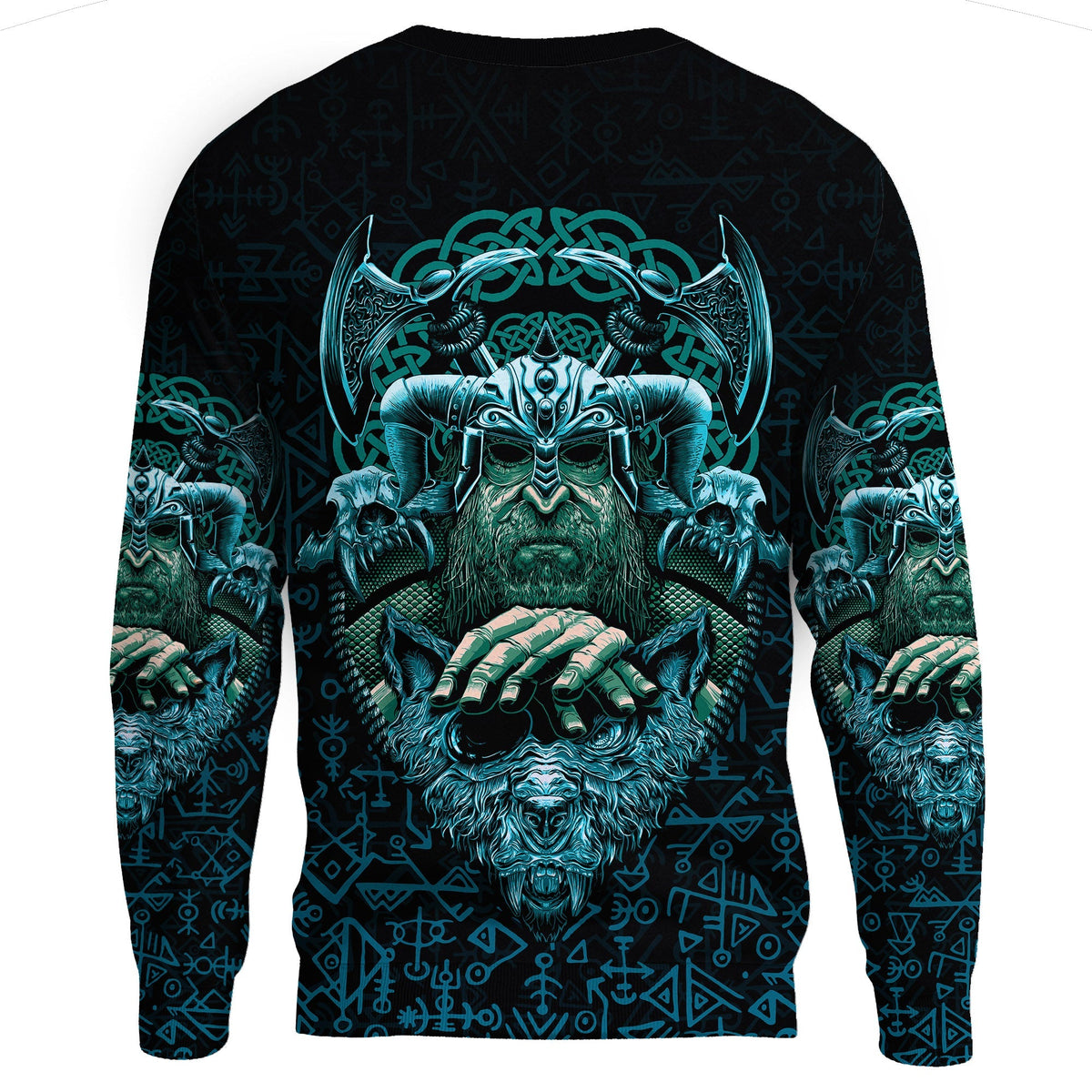 Viking Sweatshirt Odin With Fenrir RLT12 - Wonder Print Shop