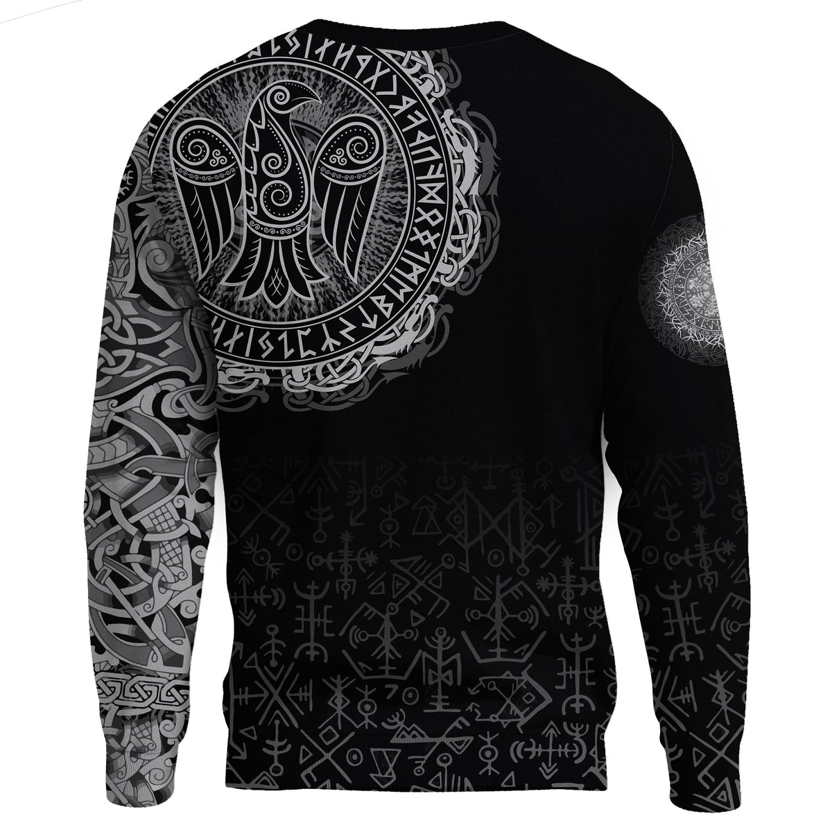 Viking Sweatshirt - Celtic Raven Tattoo RLT12 - Wonder Print Shop
