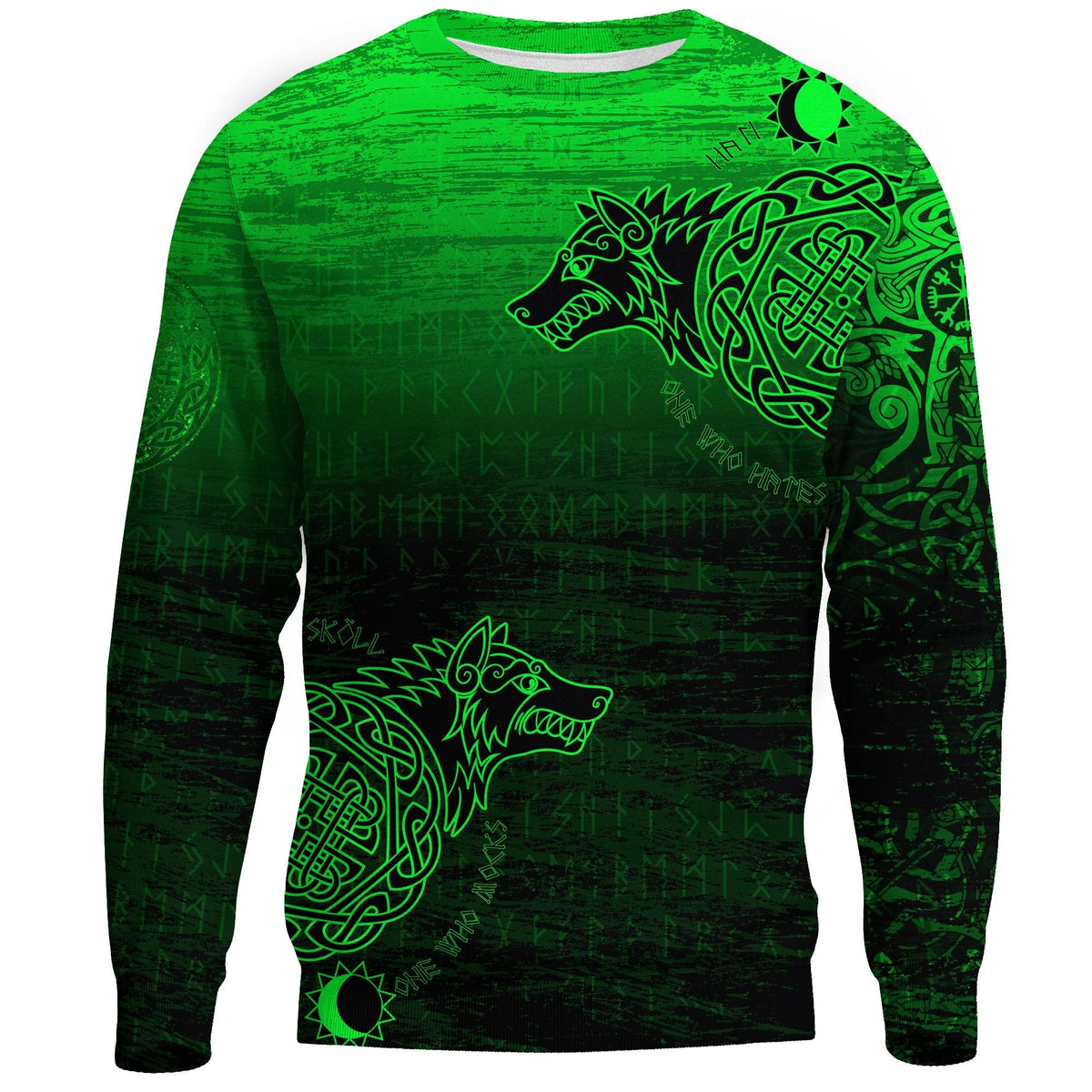 Viking Sweatshirt, Skoll and Hati RLT12 - Wonder Print Shop
