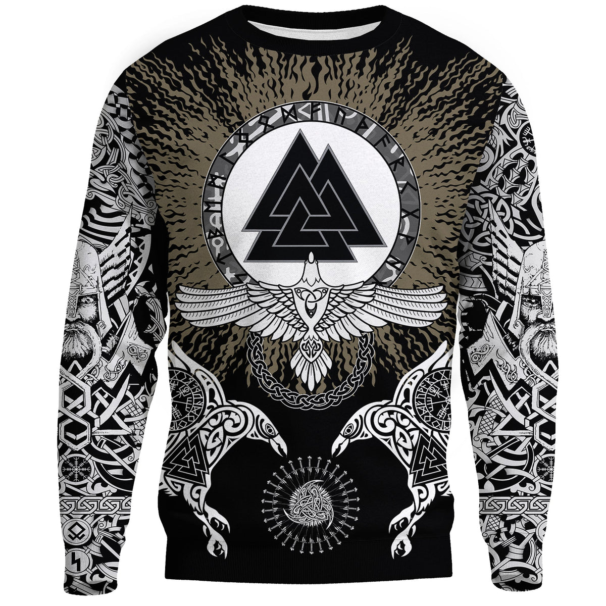 Viking Sweatshirts Raven, Valknut and Vegvisir RLT12 - Wonder Print Shop