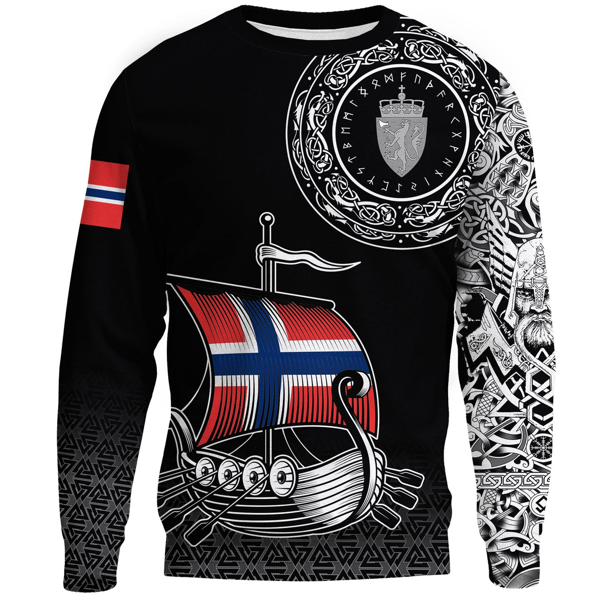 Viking Sweatshirt - Norwegian Drakkar RLT12 - Wonder Print Shop