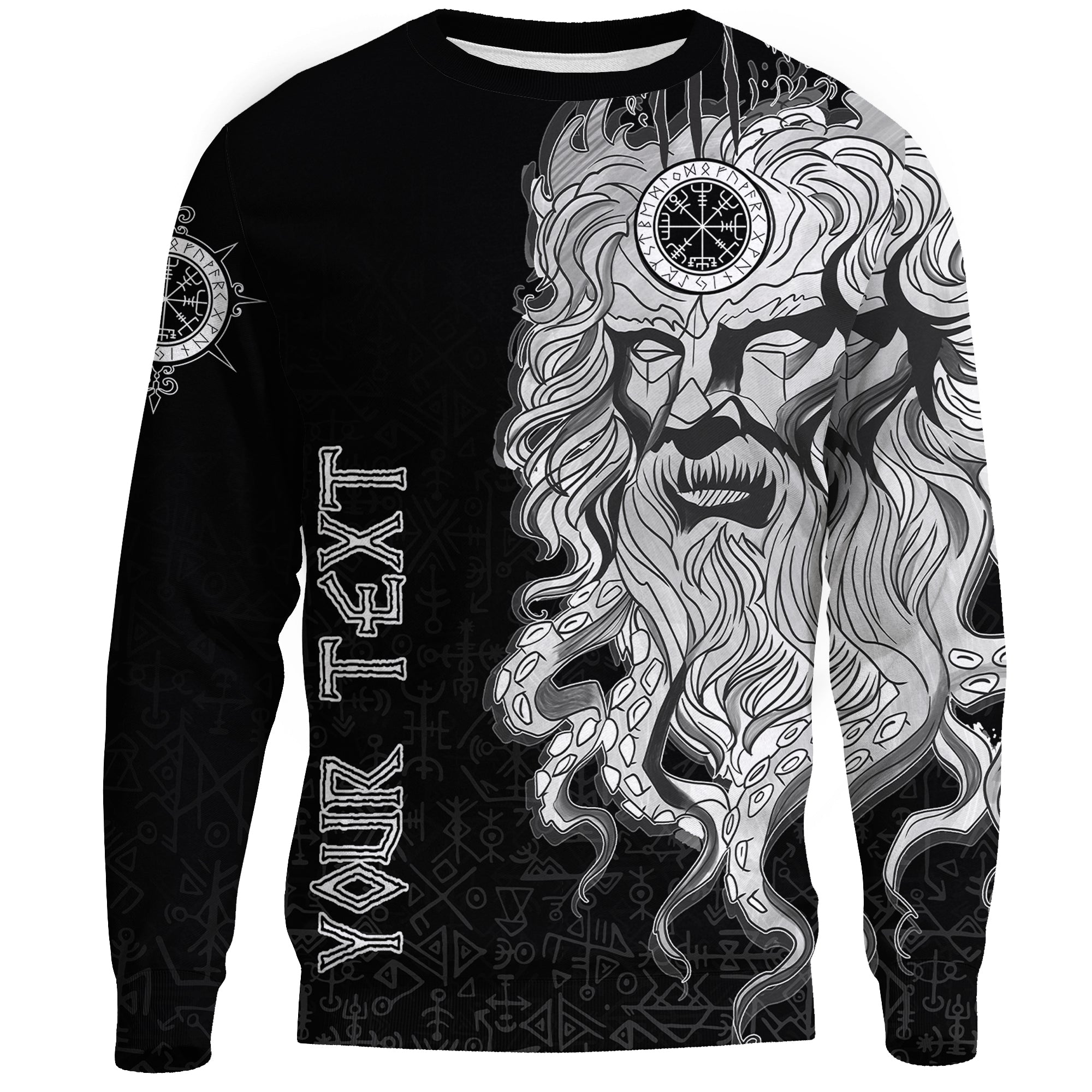 Custom) Viking Sweatshirts - Njord Vegvisir RLT12 - Wonder Print Shop