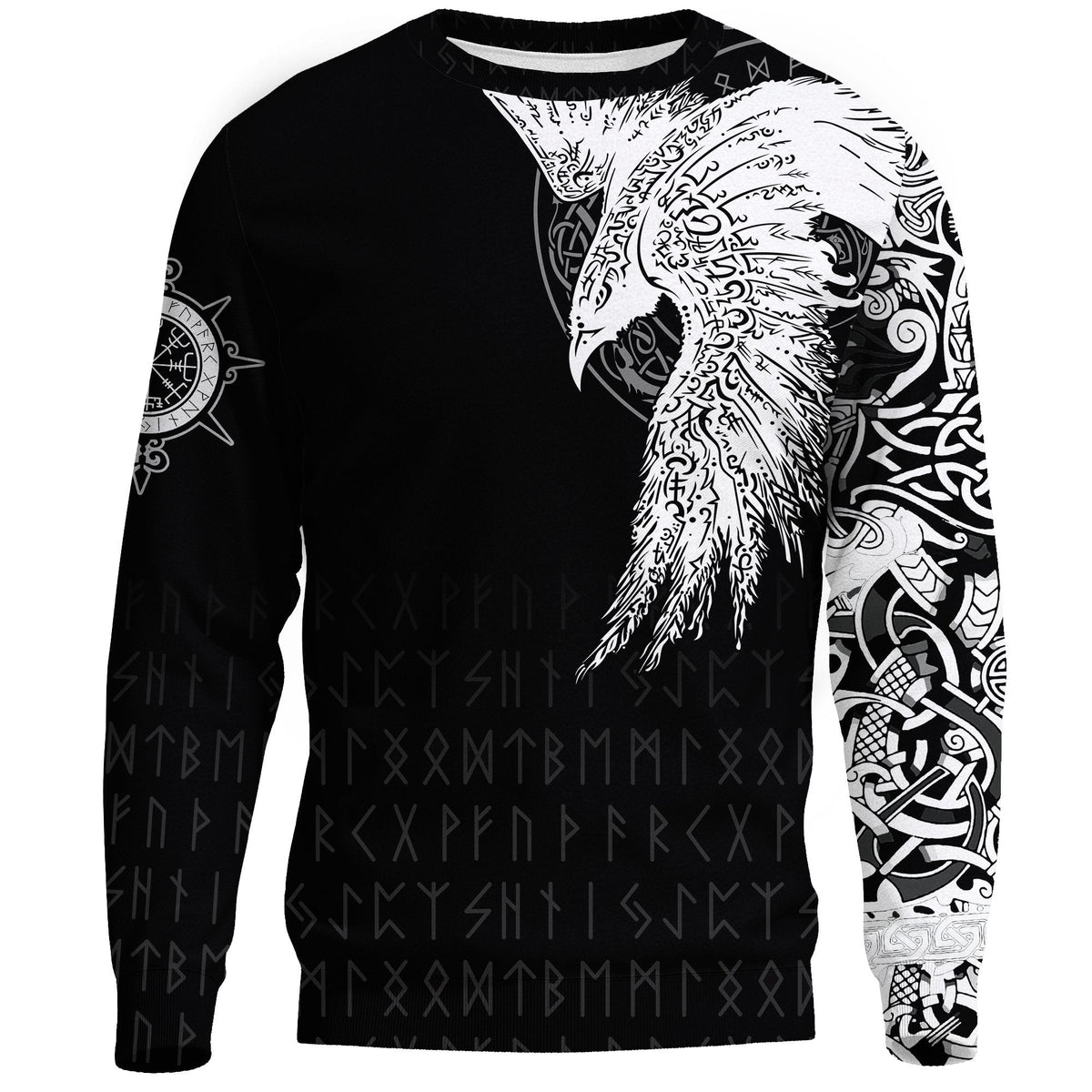 Viking Sweatshirt Mystical Raven Tattoo Special RLT12 - Wonder Print Shop