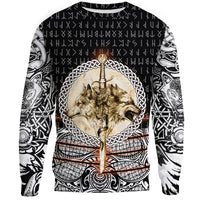 Viking Sweatshirt - Wolf and Vikings Tattoo 3D RLT12 - Wonder Print Shop