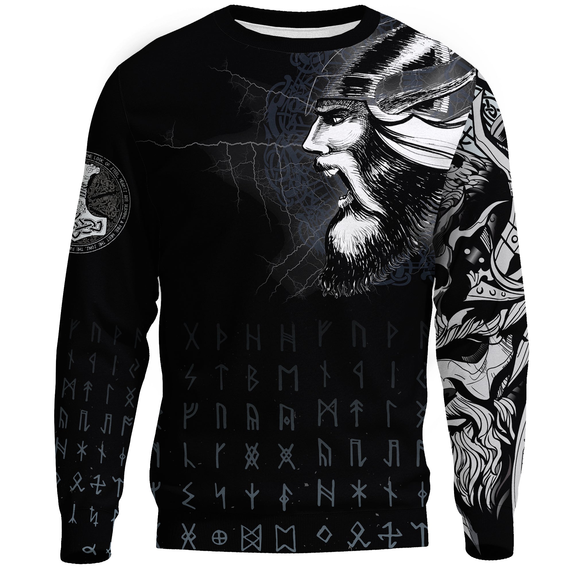 Viking Sweatshirt - Warrior Tattoo 3D RLT12 - Wonder Print Shop